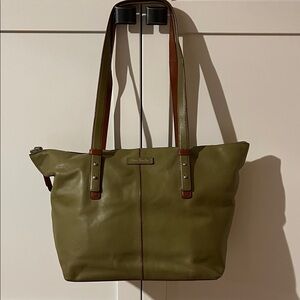 Olive Green Leather Tote by  Vera Bradley
